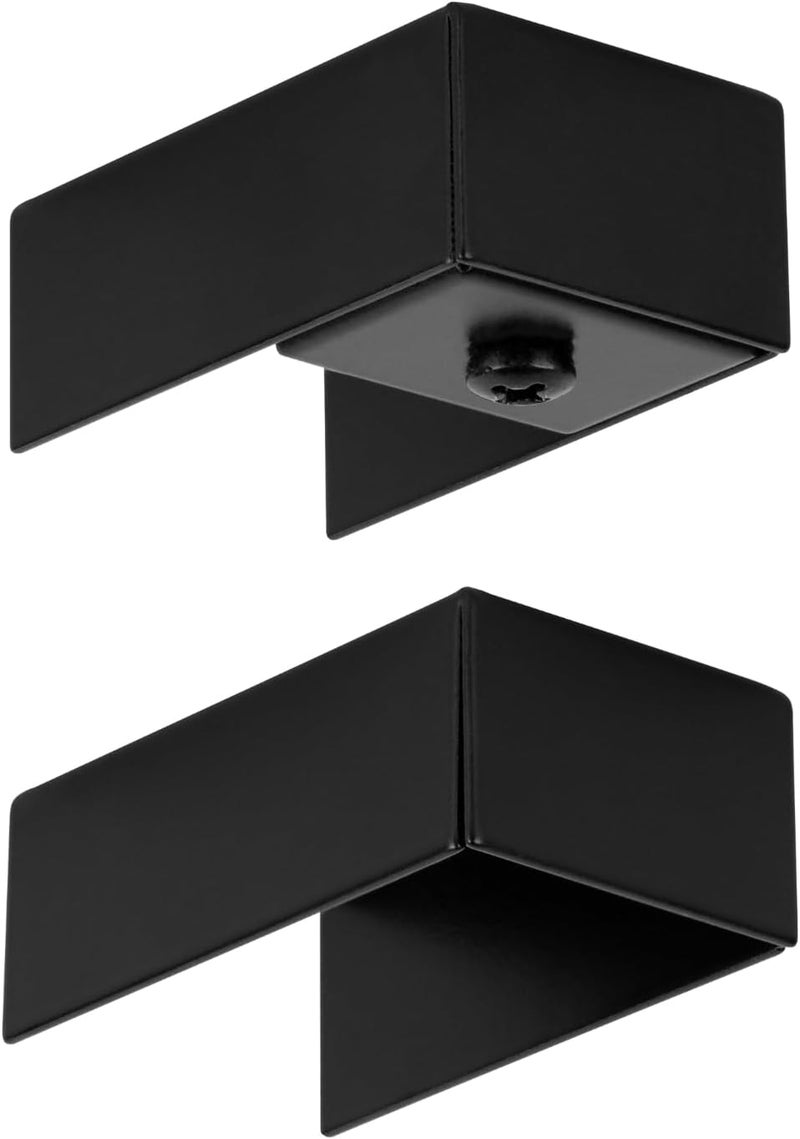 Curtain Track End Caps - Set of 2 - Includes 1 Easy-Add End Cap and 1 End Cap (Jet Black)